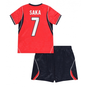 Billige Fotballdrakt England Bukayo Saka #7 Replika Bortedraktsett Barn VM 2026 Kortermet (med bukser)